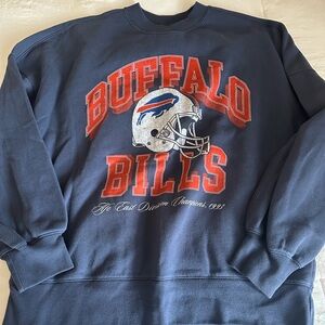 Abercrombie & Fitch Navy Blue Buffalo Bills Crewneck Sweater